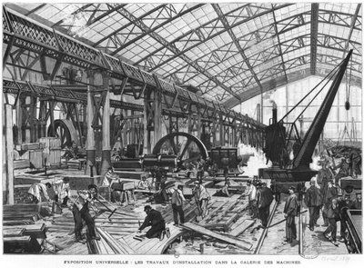 Building site of the Galerie des Machines at the Universal Exhibition of 1889, Paris, April 1889 by French School